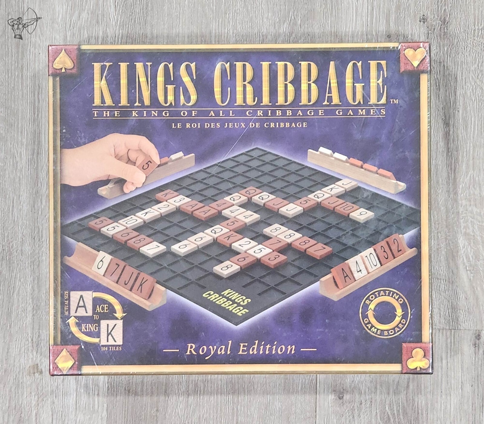 Kings Cribbage Board Game, Royal Edition, Rotating Game Board, 24