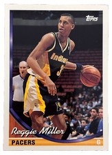 Excellent: Vintage 1993-94 topps Reggie Miller Indiana Pacers Trading Card