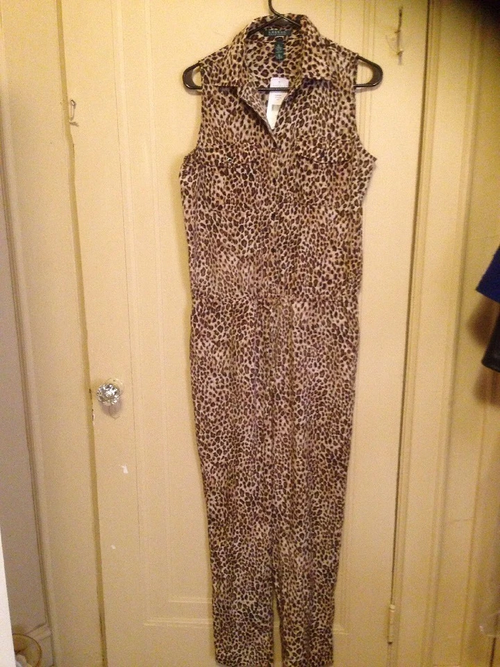 Mono para mujer Ralph Lauren nuevo con etiquetas marrón estampado animal 10 ¡En oferta!! Foto 2 de 4