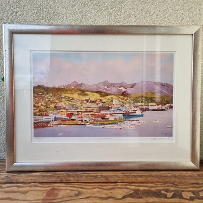 Eldar Larsen, Norwegian artist, color lithograph, signed, numbered