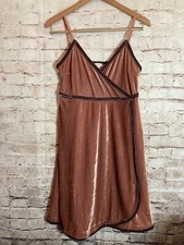 POL Slip Dress Womens Medium Mauve Pink Velvet Feminine Coquette Babydoll