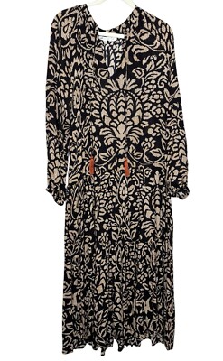 Love Kyla Seo Women's Dress Karyn Caite Avis Sz Medium Tiered Long Twirly Rayon