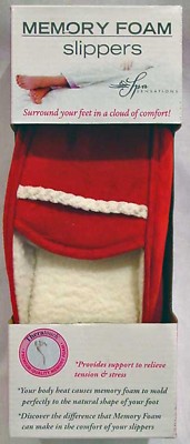 MEMORY FOAM THERATOUCH LADIES RED SLIPPER NEW IN BOX