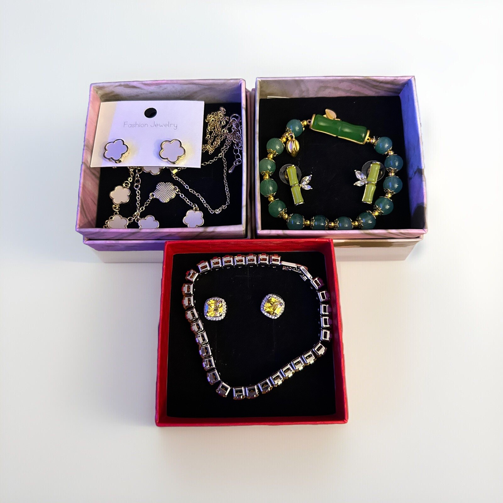 3-Piece Bracelet & Earrings Matching Set – Brand New Jewelry-image