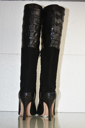 Neu RICKARD SHAH Kniehohe Stiefel Wildleder Schwarz Absatz Schuhe 39.5 Selten - Picture 3 of 8