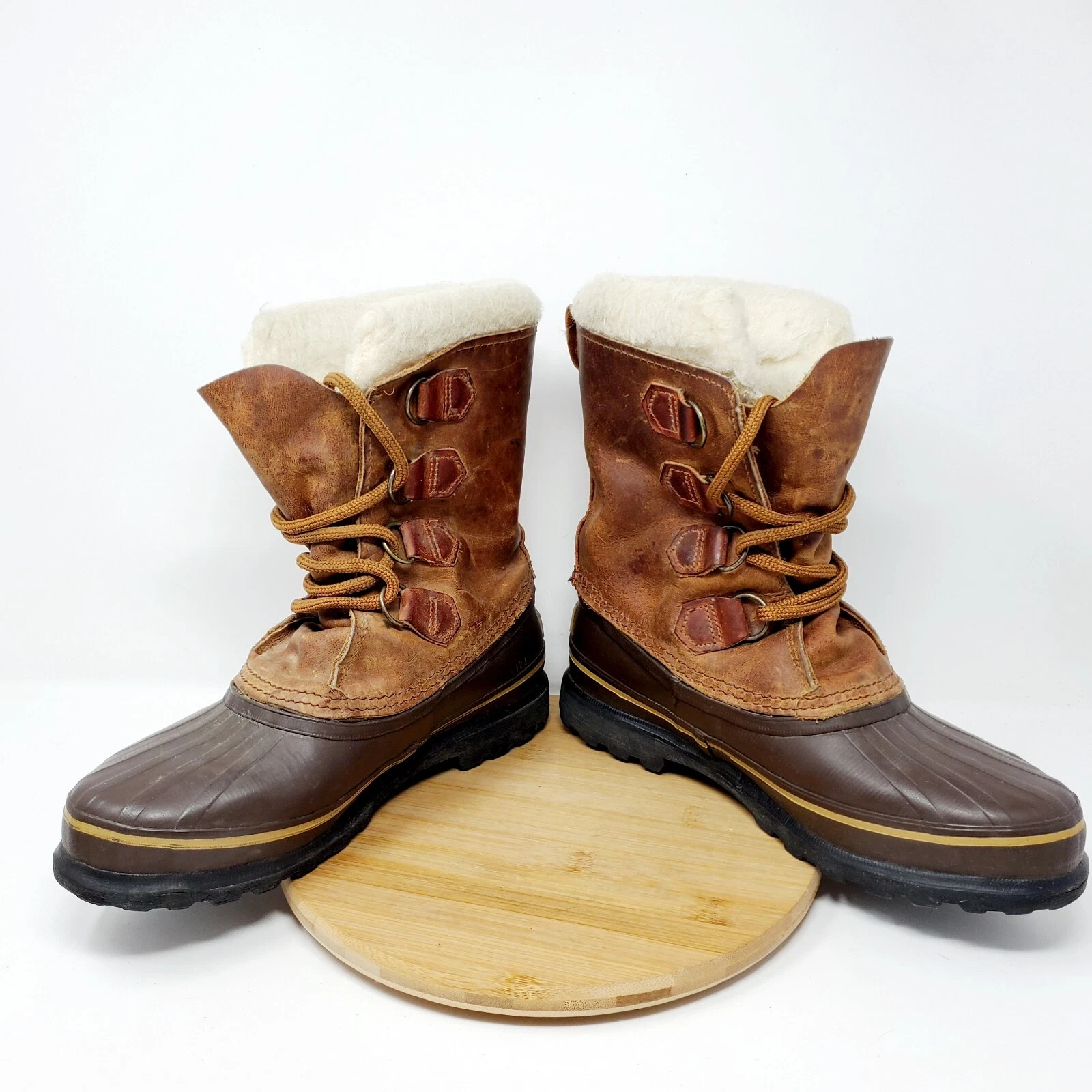 Sorel Alpine Womens 8 Snow Boots Insulated Lined Brown Leather Waterproof