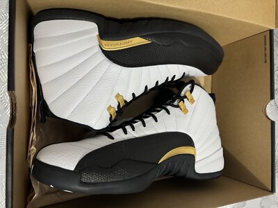 AIR JORDAN 12 RETRO 11.5 WHITE METALLIC GOLD TAXI CT8013 170 BLACK