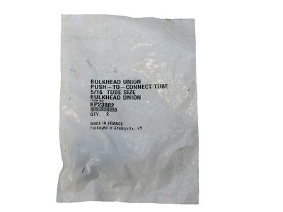 (NEW - Pack of 2) LEGRIS KP23882 8mm / 5/16'' Push-To-Connect Tube Bulkhead Union