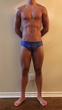 ADIDAS Men's Royal Blue Printed Swim Brief MADE IN THE USA 