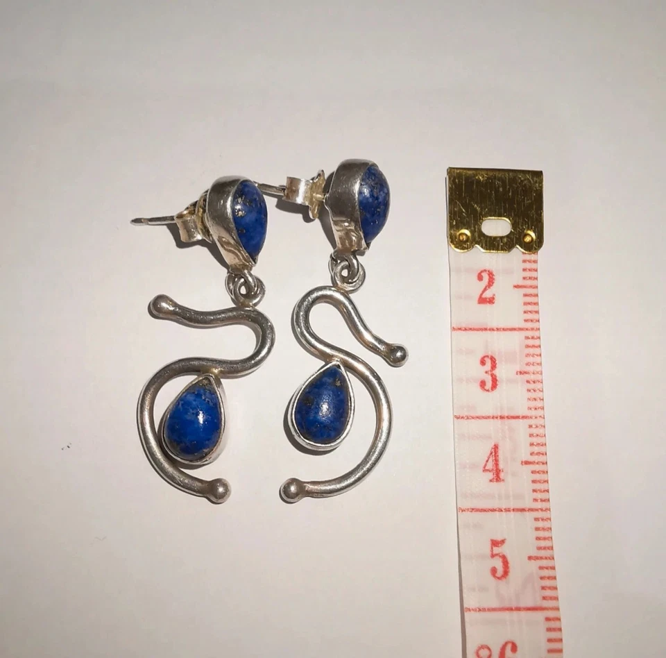 Orecchini In Argento Con Lapislazzuli - Immagine 2 di 2