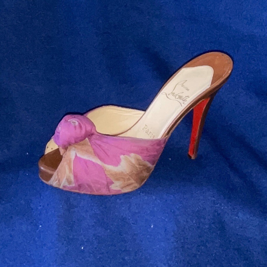 le decore le talon lady ribbon ミュール Louboutin Madeline Knot Tie Dye Mules 120 Heel 37 | eBay