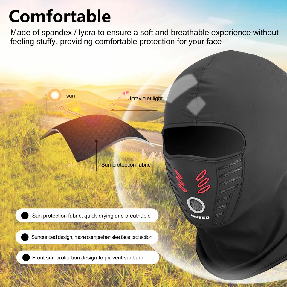 Stretch Face Mask Thin UV Protection Sun Hood for Men Women Outdoor Windproof - Image 3 of 4