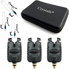 Carp Fishing Bite Alarm and Illuminated Swinger Set Blue LED, Volume, Tone, Case