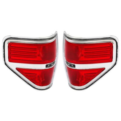 For Ford F150 F-150 Pickup 2009-2014 Rear Bumper Tail Lights Brake Lamps Pair