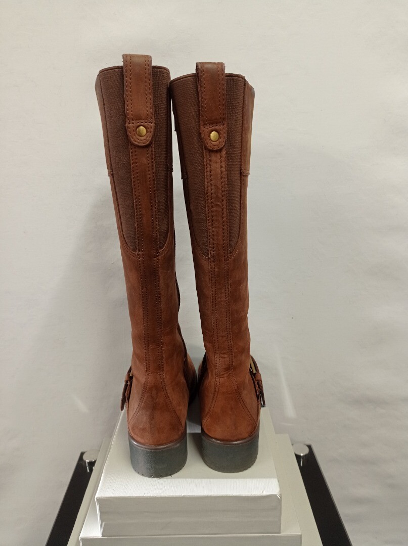Ladies CLARKS Brown Leather Knee High Boots UK Size 5 CG H09 eBay