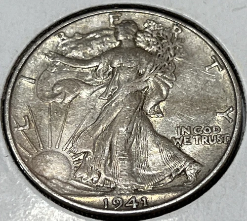 1941-D WALKING LIBERTY SILVER HALF DOLLAR COIN AU Condition Awesome Coin!! B1