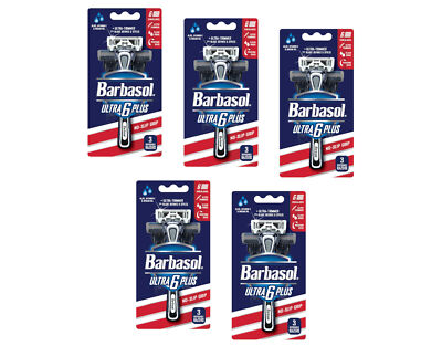 Barbasol Ultra 6 Plus Disposable Razors (3 Count) - Pack of 5