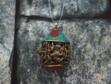 Pendentif Rudraksha ethnique tribal népalais tibétain joli bohème fait main