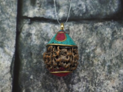 Tibeten NepaleseTribal Ethnic Rudraksha Pendant Nice Bohemian Handmade