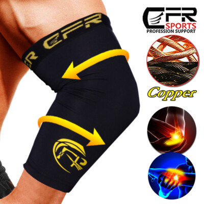 Compression Arm Sleeve Copper Elbow Support Brace Joint Pain Relief Sport Tennis