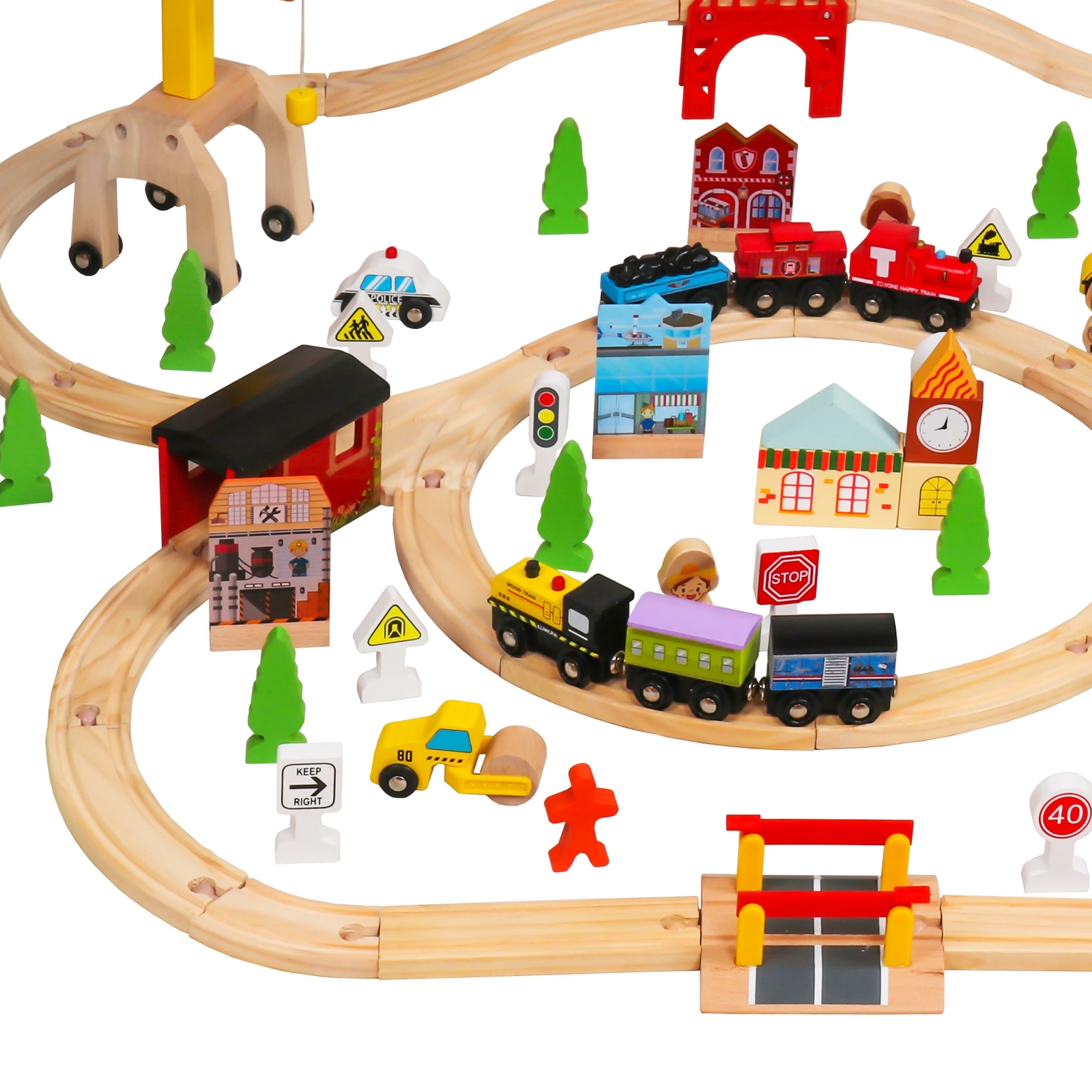 wooden toy railway track