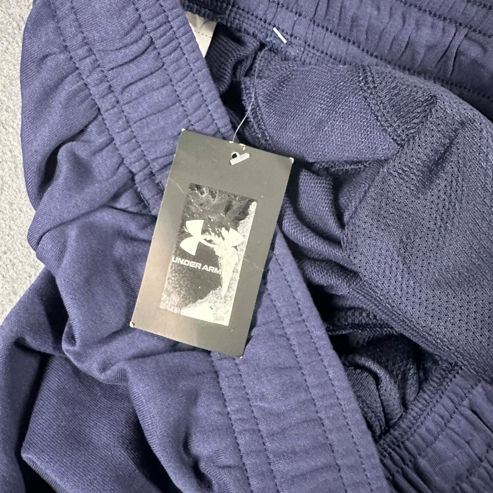 Under Armour Mens XL Navy UA Rival Terry 6 Inch Shorts Pockets Drawstring NWT thumbnail 9