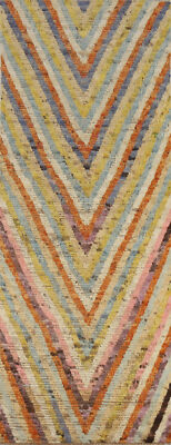 Luxury Hand-Knotted Moroccan Runner Rug Modern Decor 3x10 ft
