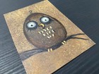 Charlene Murray Zatloukal Signed Original Painting Canvas Owl "Hoot" Rustic Goth — photo 3