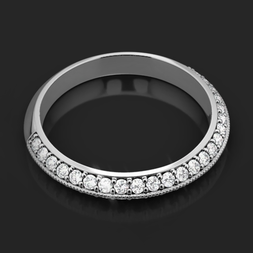 Certified Diamond Band Wedding 0.75 Carat Lab Grown Round Cut 14k White Gold - Picture 7 of 15