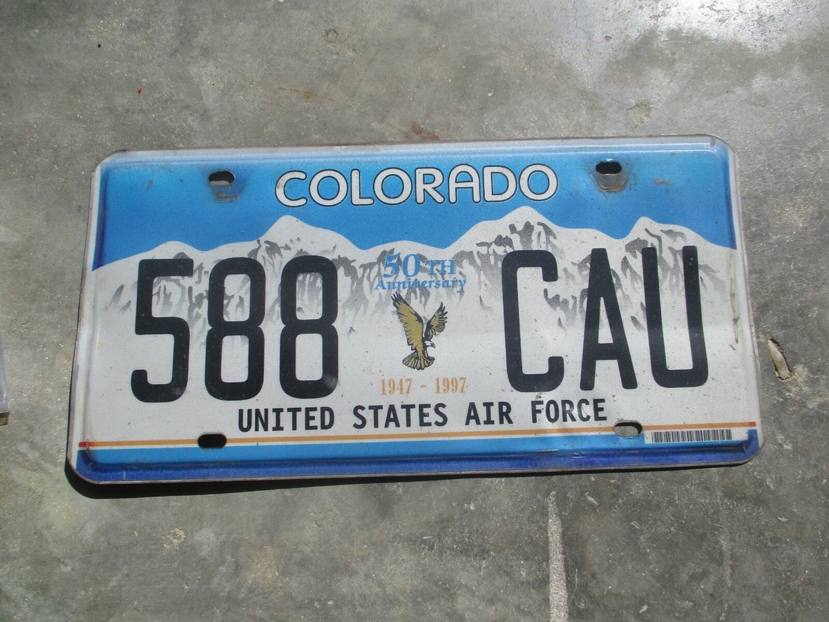 Colorado U.S. Air force 50th Anniversary license plate # 588 CAU