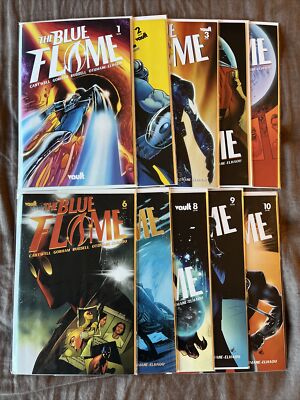  The Blue Flame  #1 2 3 4 5 6 7 8 9 10 Full Complete Series Run Lot Vault Comics