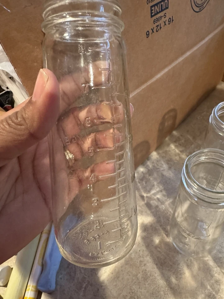 Lote de 8 biberones de vidrio vintage Hygeia Ball de 8 oz SIN TAPAS 1 Vita Flo 4 oz Foto 4 de 4