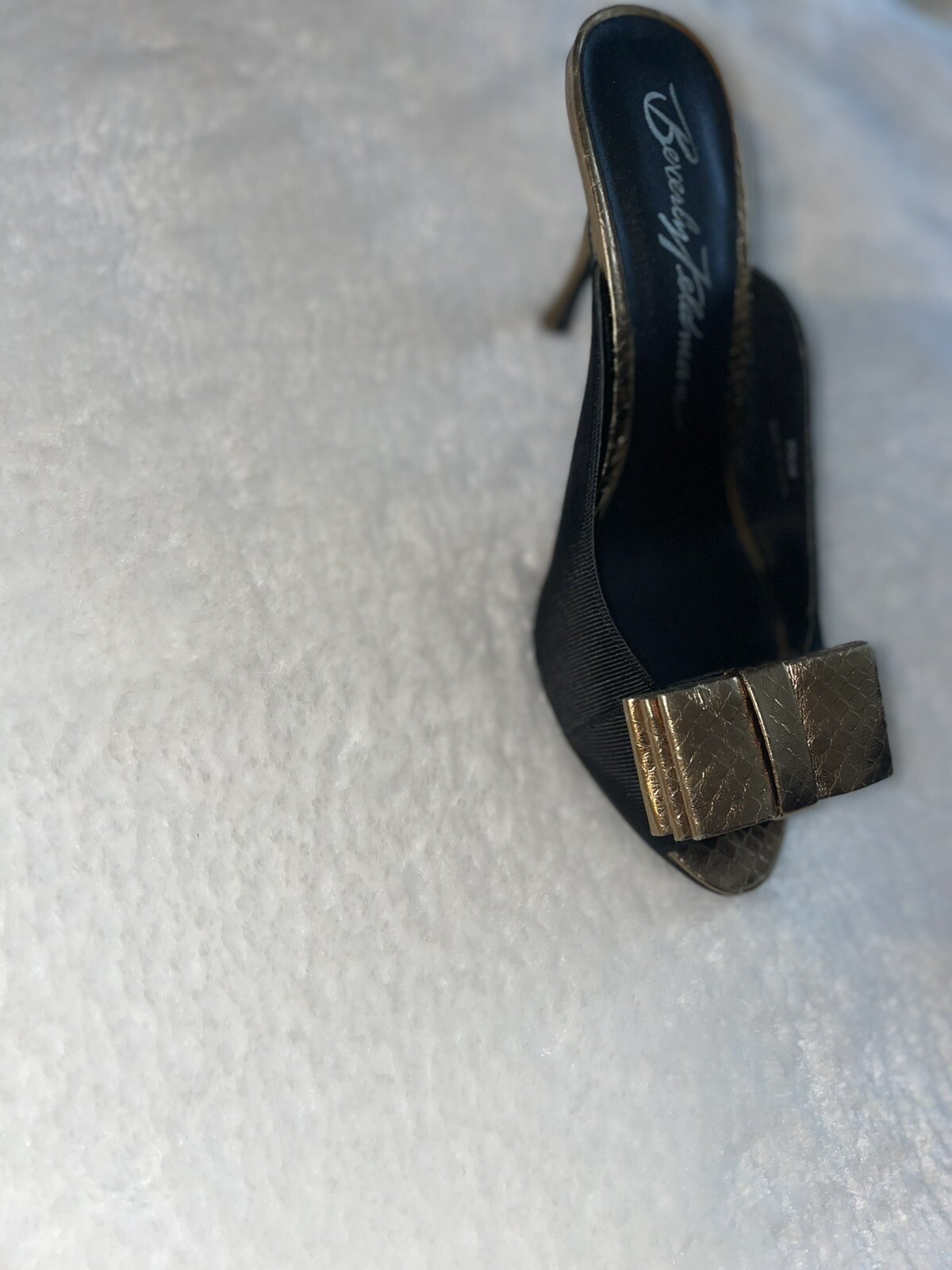 Beverly Johnson  Bronze And Black Bow Sandal - image 4