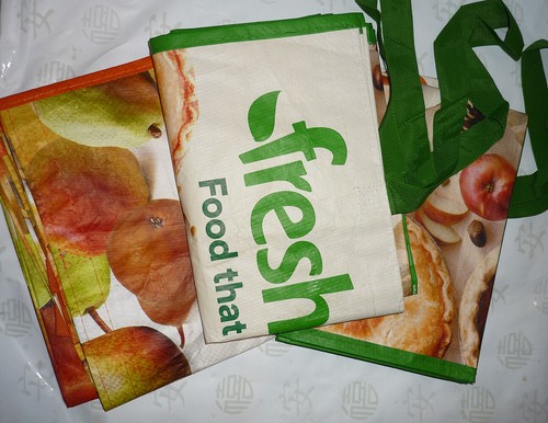 FRESH DIRECT Shopping Bags x 3,  18"x12"x12"