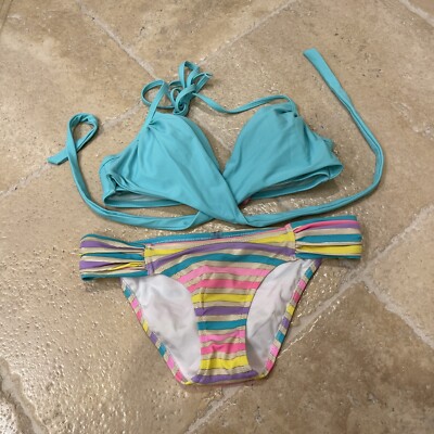 Victorias Secret Bikini Top Bottom Swimsuit Small 32C