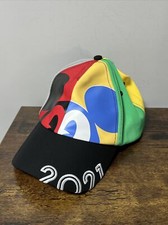 Disney Parks Mickey Mouse 2021 Adjustable Cap Hat Size Youth COLORBLOCK, EUC 