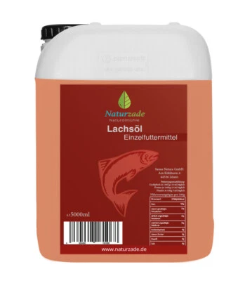 NATURZADE Lachsöl 5 Liter Kanister, Premium Qualität a.Norwegen, Hunde Pferde Barfen