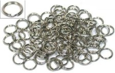 50 Pcs Stainless Steel Round Split Ring  Strong Hook Tackle Lure Connector
