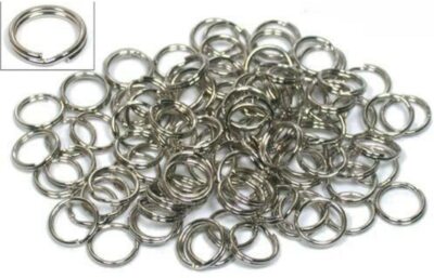 50 Pcs Stainless Steel Round  Split Ring   Strong Hook Tackle Lure Connector 