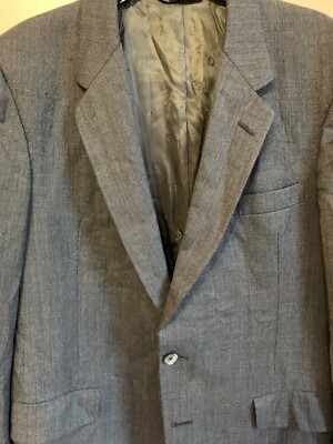 Hart Schaffner Marx Christian Dior Blue 2 Button Wool Blazer
