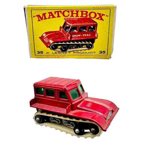 ORIGINAL VERPACKTE LESNEY MATCHBOX 35 B SNOW TRAC E1 BOX ** 1965 - 1968 **