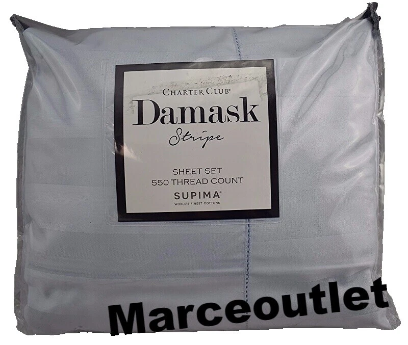 Hojas de cama Damasco Charter Club Rayas