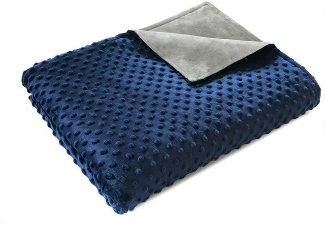 Quility Premium for Weighted Blanket Removable Blue Grey Duvet Cover 48