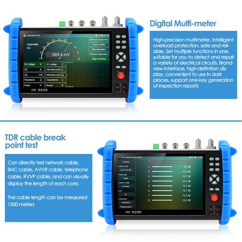 Rsrteng 7''12MP WiFi IP CVBS AHD CVI TVI Camera CCTV Tester IPCXS Full Function - Picture 6 of 12