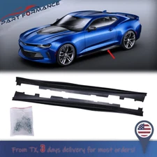 ZL1 Style Side Skirt Rocker Panel Extension Matte Black for 16-22 Chevy Camaro