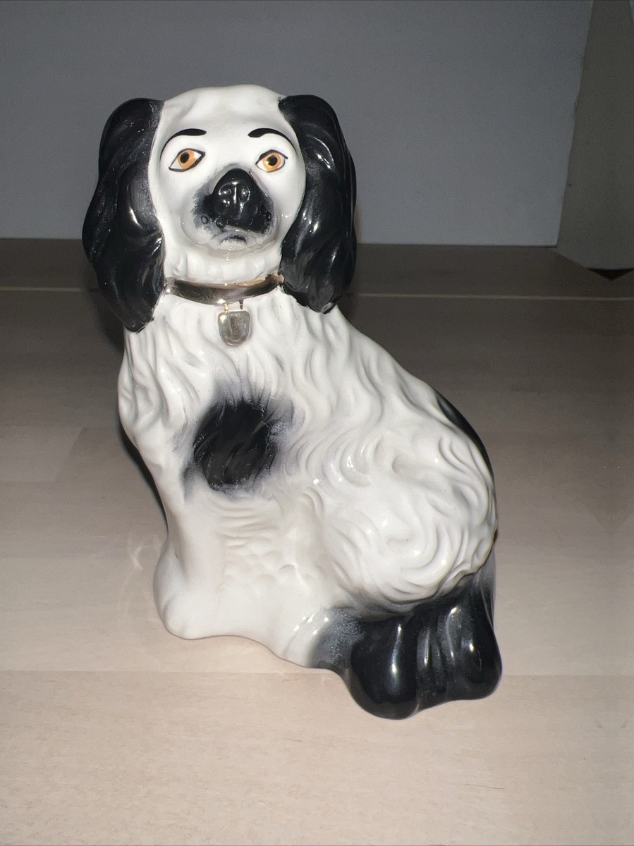 英国Beswick ベスウィック スタッフォードシャードッグ ペア 1378-6 BESWICK ENGLAND 1378 6 BLACK & WHITE SPANIEL STAFFORDSHIRE