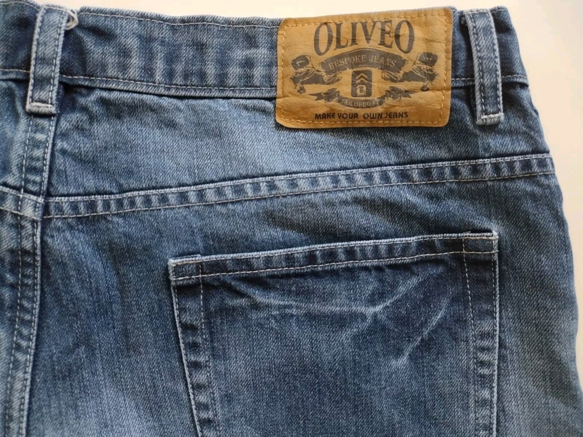 MYOJ Oliveo Bespoke Jeans Handmade Blue Denim Straight Men's 34x34 Workwear
