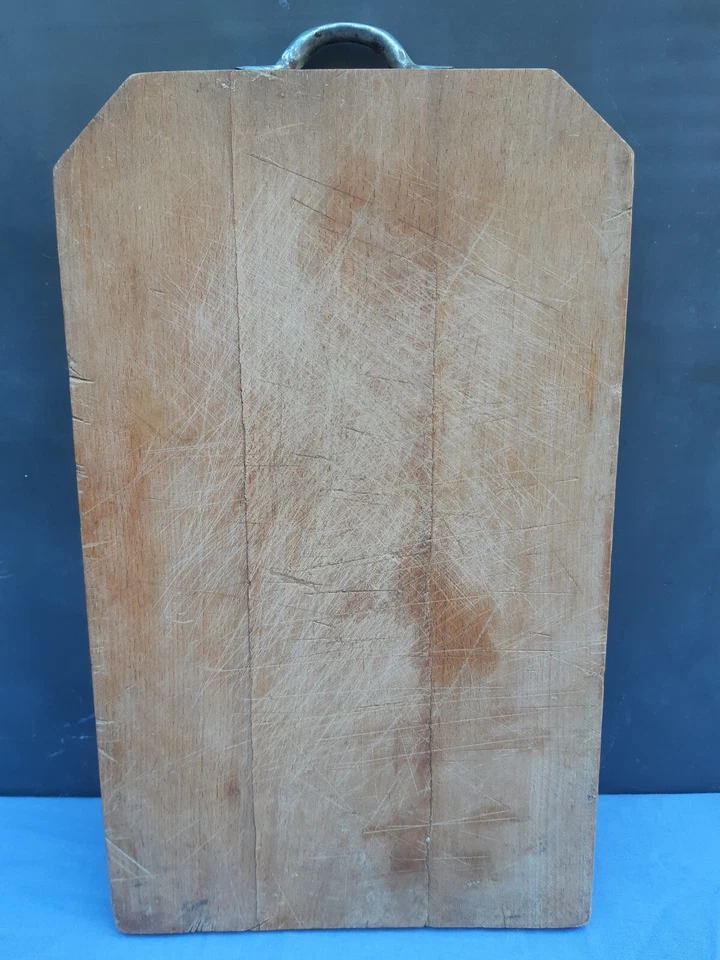Ancienne Planche à Découper Bois + ICEL Couteau de Cuisine Portugal 36,5x21x2cm - Photo 2/4