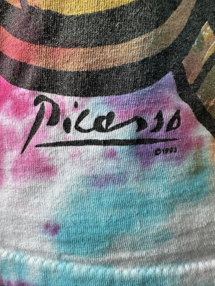 Camiseta Tie Dye Arte Abstracto Picasso Años 90 De Colección Talla Grande Foto 3 de 4