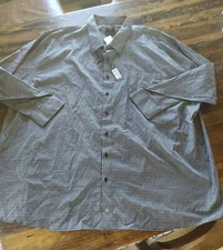 F/X Fusion Men's Button Down L/S Shirt Black & White 5X Wrinkle Resistant shirt